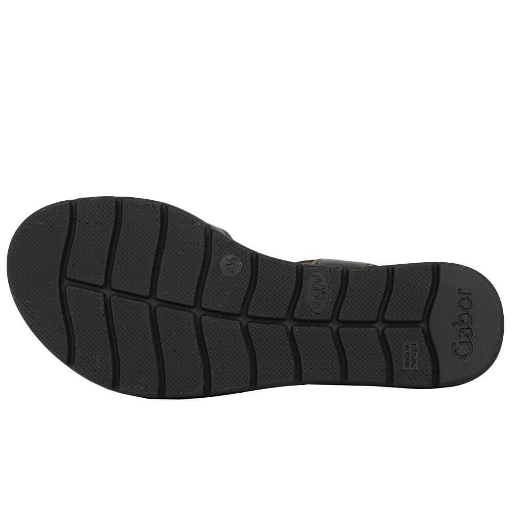 Gabor Shout 82.700 Wedge Black Leather Sandal