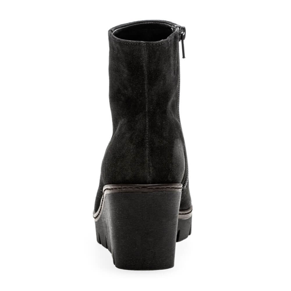 Gabor Utopia 8045.01 Black Suede Wedge Ankle Boot