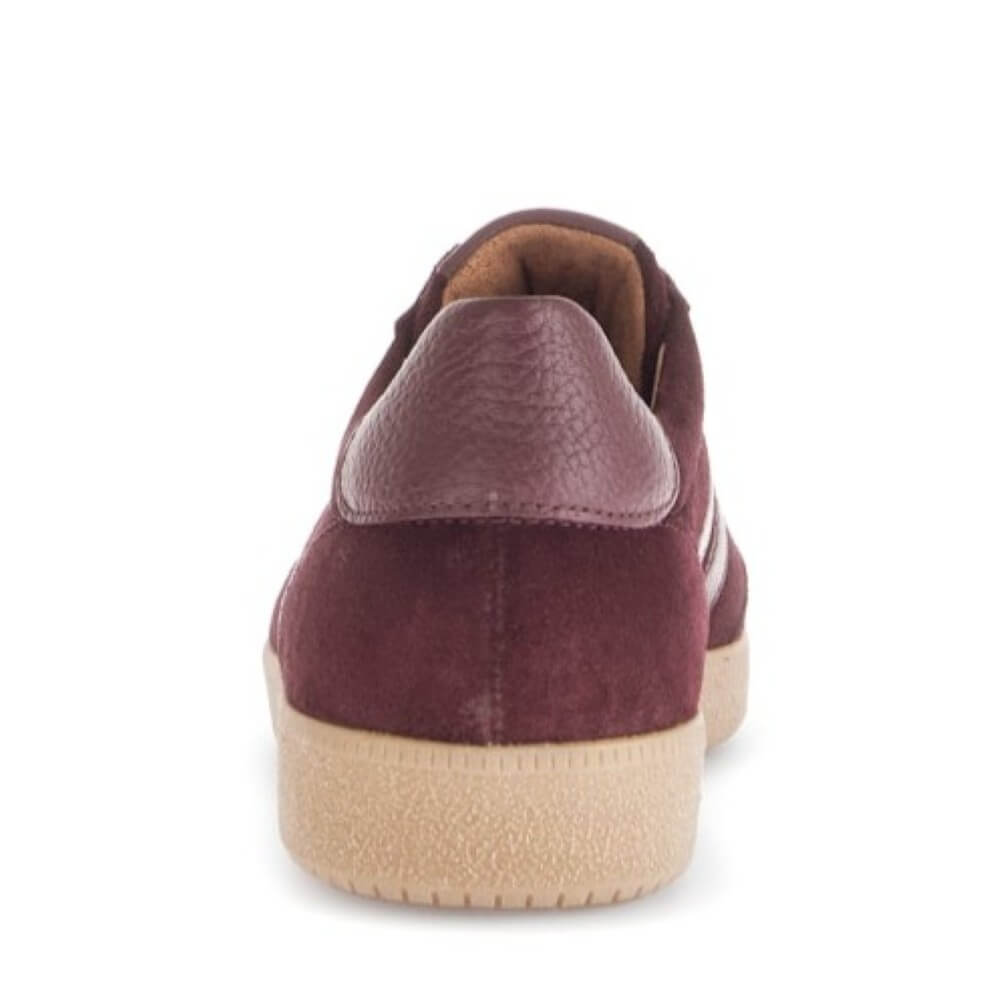 Maroon sneaker with a beige sole on a white background Gabor West Leather Trainer 73.300-MULBERRY