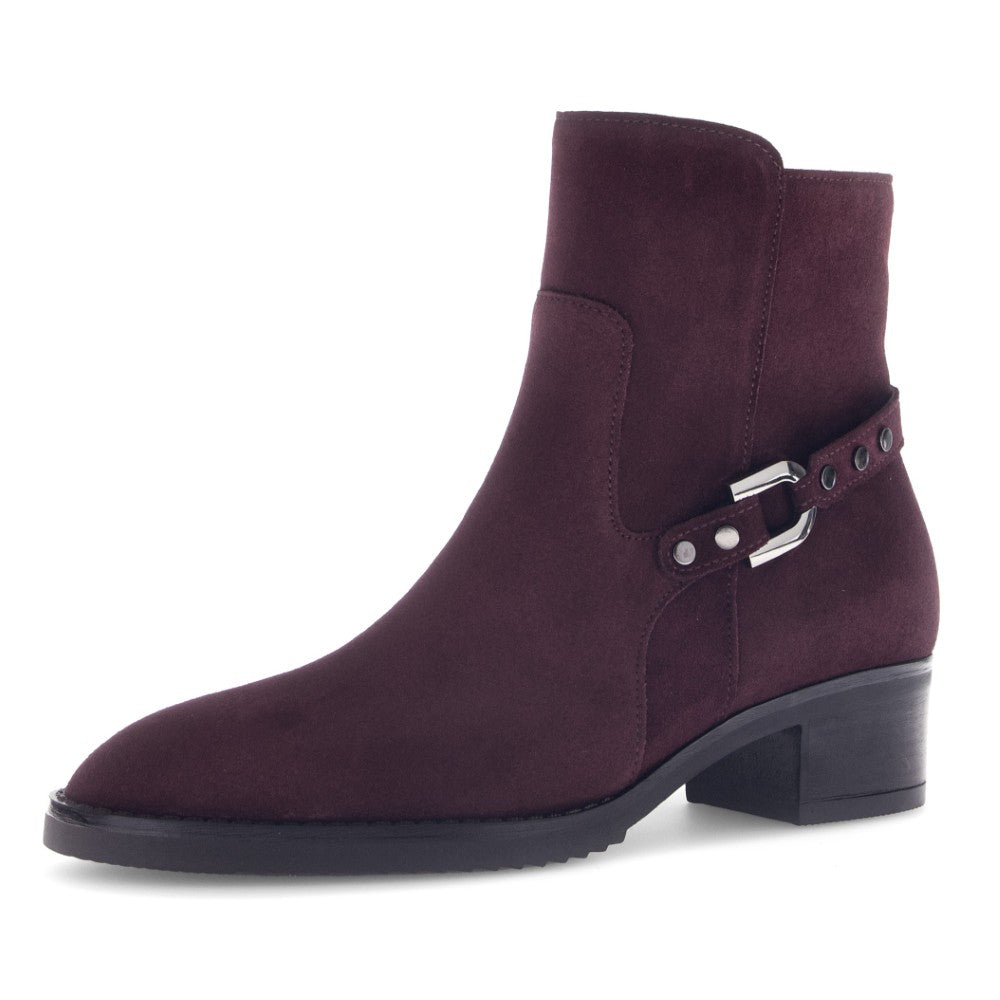 Gabor Acception 75.513 Suede Ankle Boot Mulberry