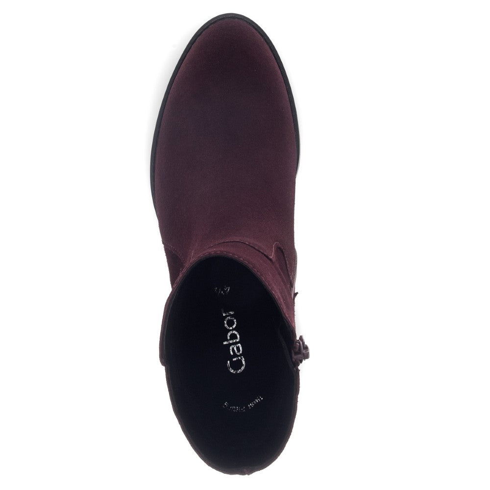 Gabor Acception 75.513 Suede Ankle Boot Mulberry