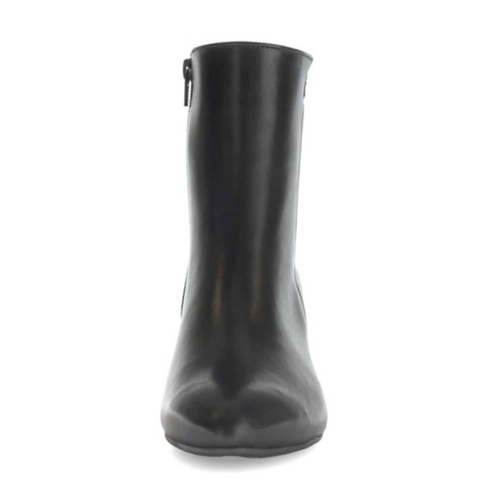 Black  block heel ankle boot on a white background Gabor Dial Leather Ankle Boots 75.701