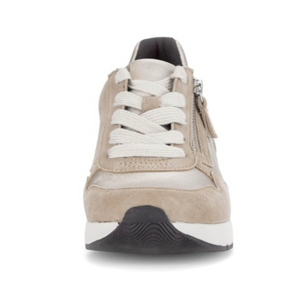 Gabor Louisina Leather Wedge Trainer 76.508 Puder Beige