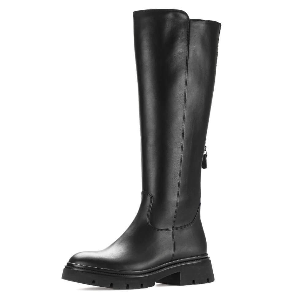 Gabor Match 71.859 Black Leather Knee High Boot Black