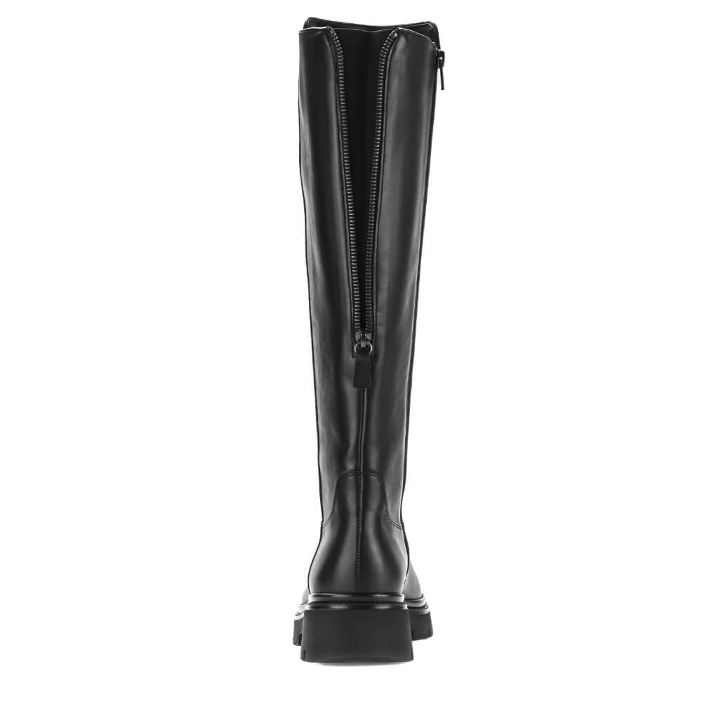 Gabor Match 71.859 Black Leather Knee High Boot Black