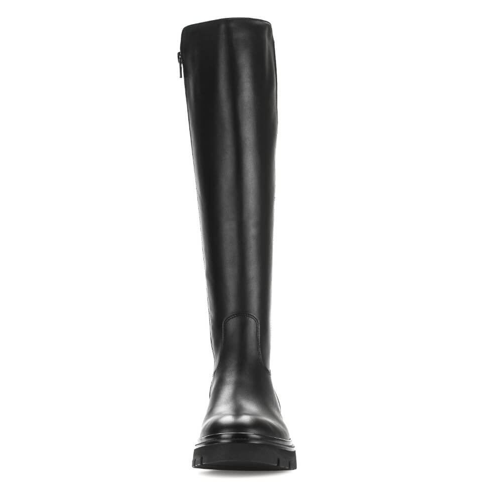 Gabor Match 71.859 Black Leather Knee High Boot Black