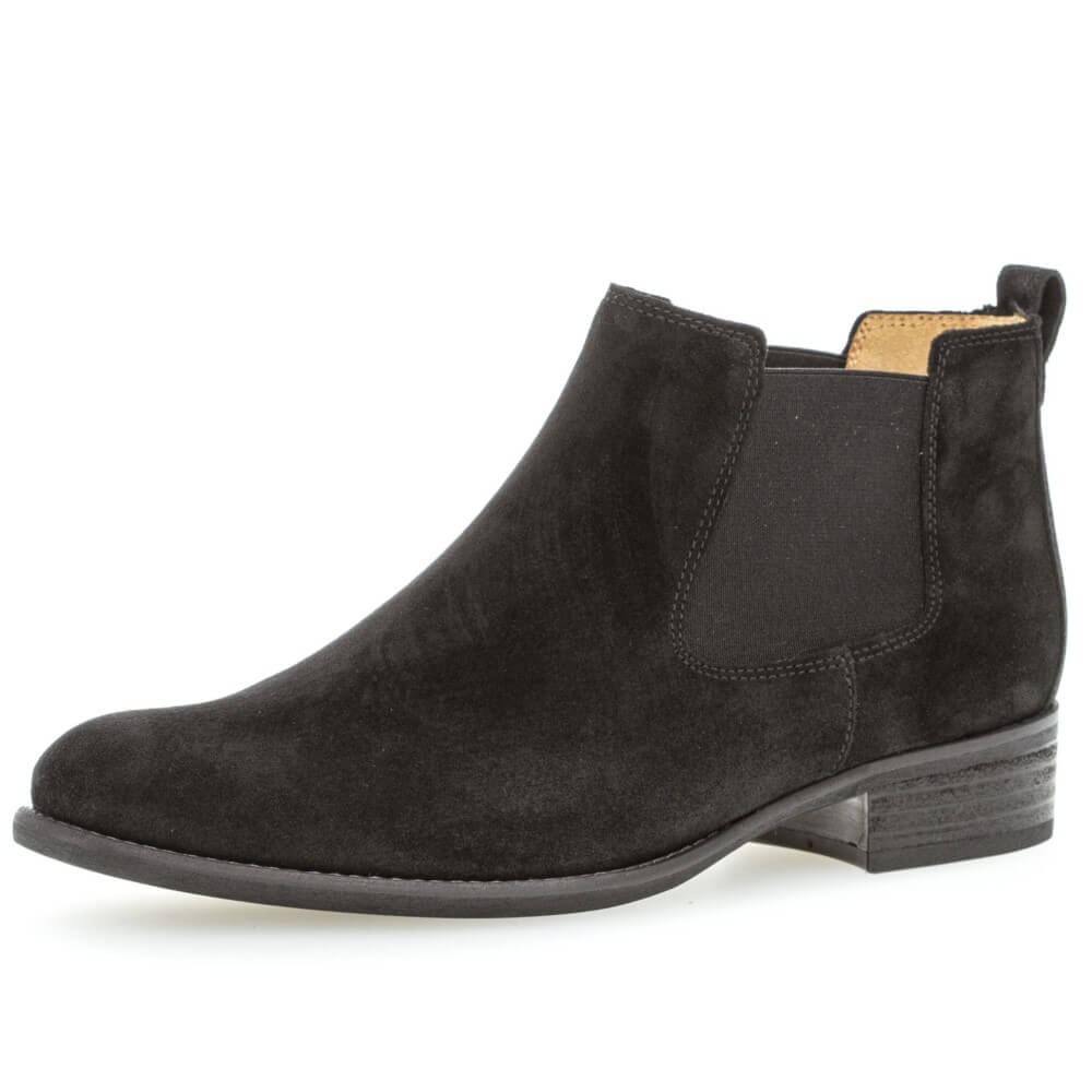 Gabor 51.640 Zodiac Chelsea Boots-BLACK SUEDE