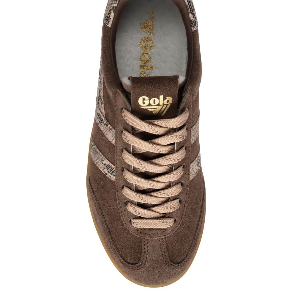 Gola Classics Women's Cyclone Snake Trainers Brown Root/Cameo/Gum