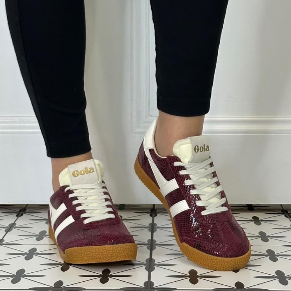 Gola Classics Women's Elan Serpent Trainers Windsor Wine/Off White