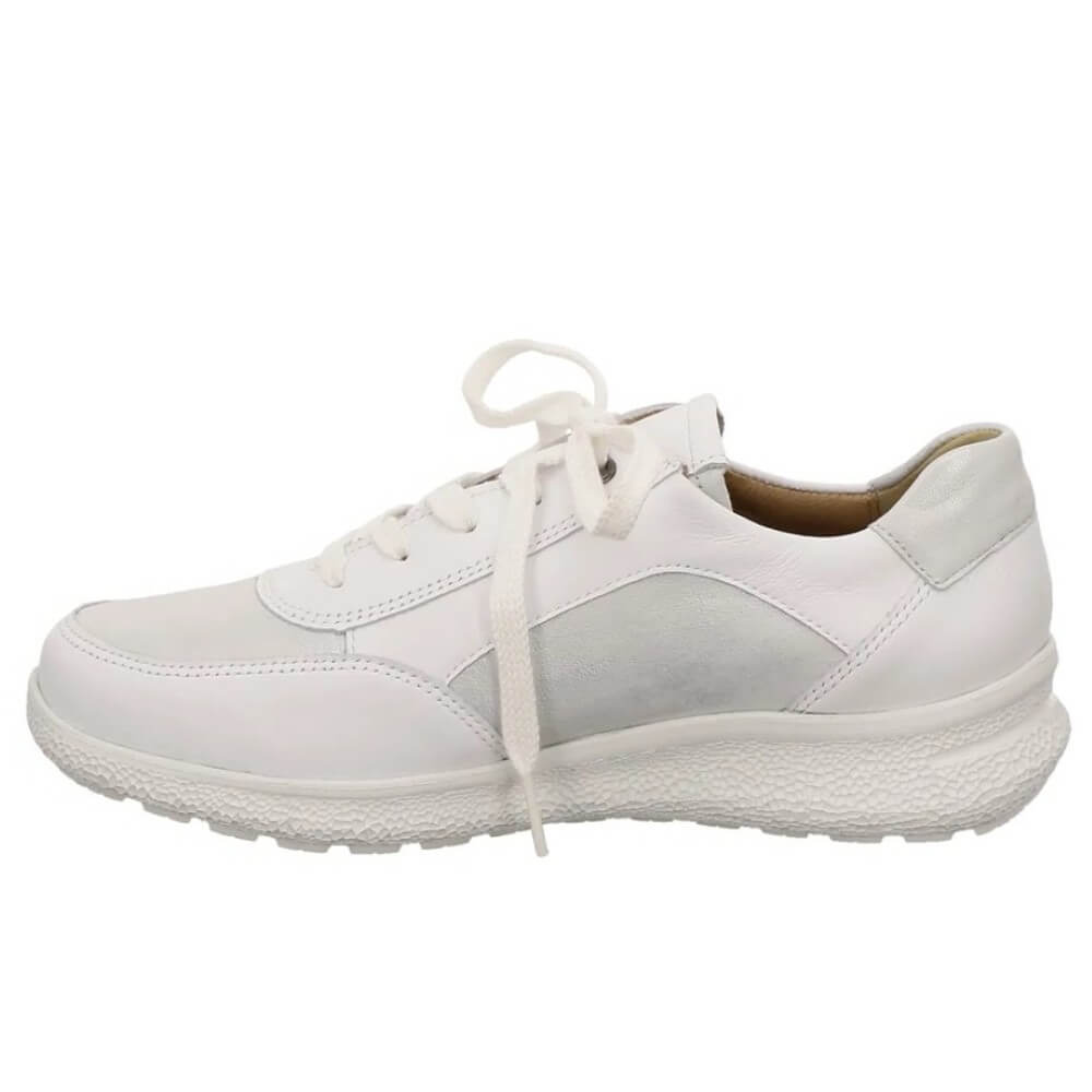 Hartjes Rap 162.1617 Leather Lace-up Wide K Fit White Silver