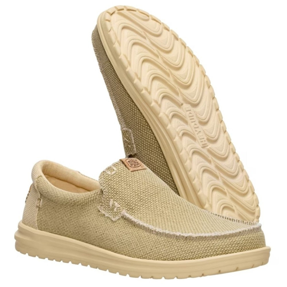 HeyDude Mikka Braided Slip on Shoes 40124 Olive Grey/ Boulder Tan