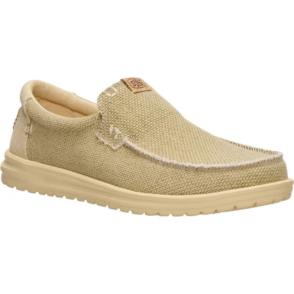 HeyDude Mikka Braided Slip on Shoes 40124 Olive Grey/ Boulder Tan