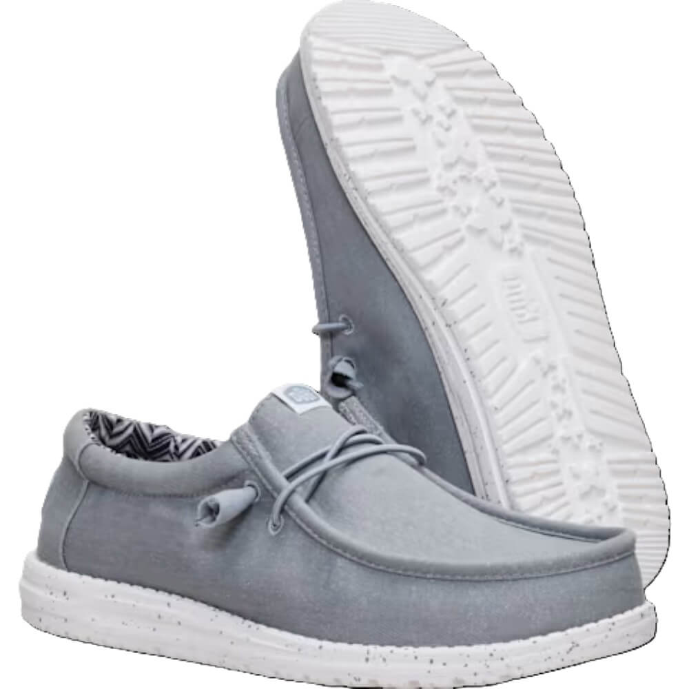 heydude Gray casual shoe with white sole on a white background
