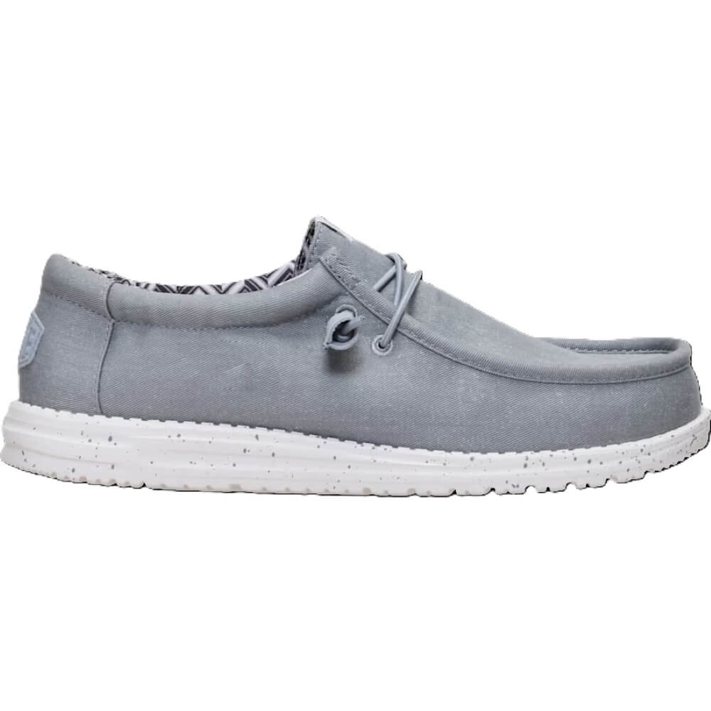 Heydude Gray casual shoe with white sole on a white background