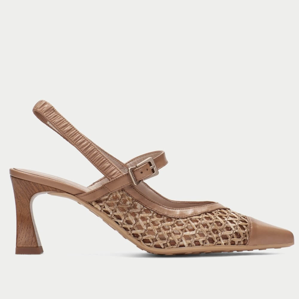 Hispanitas Giorgia RHV264671 Slingback Almond Leather and Raffia
