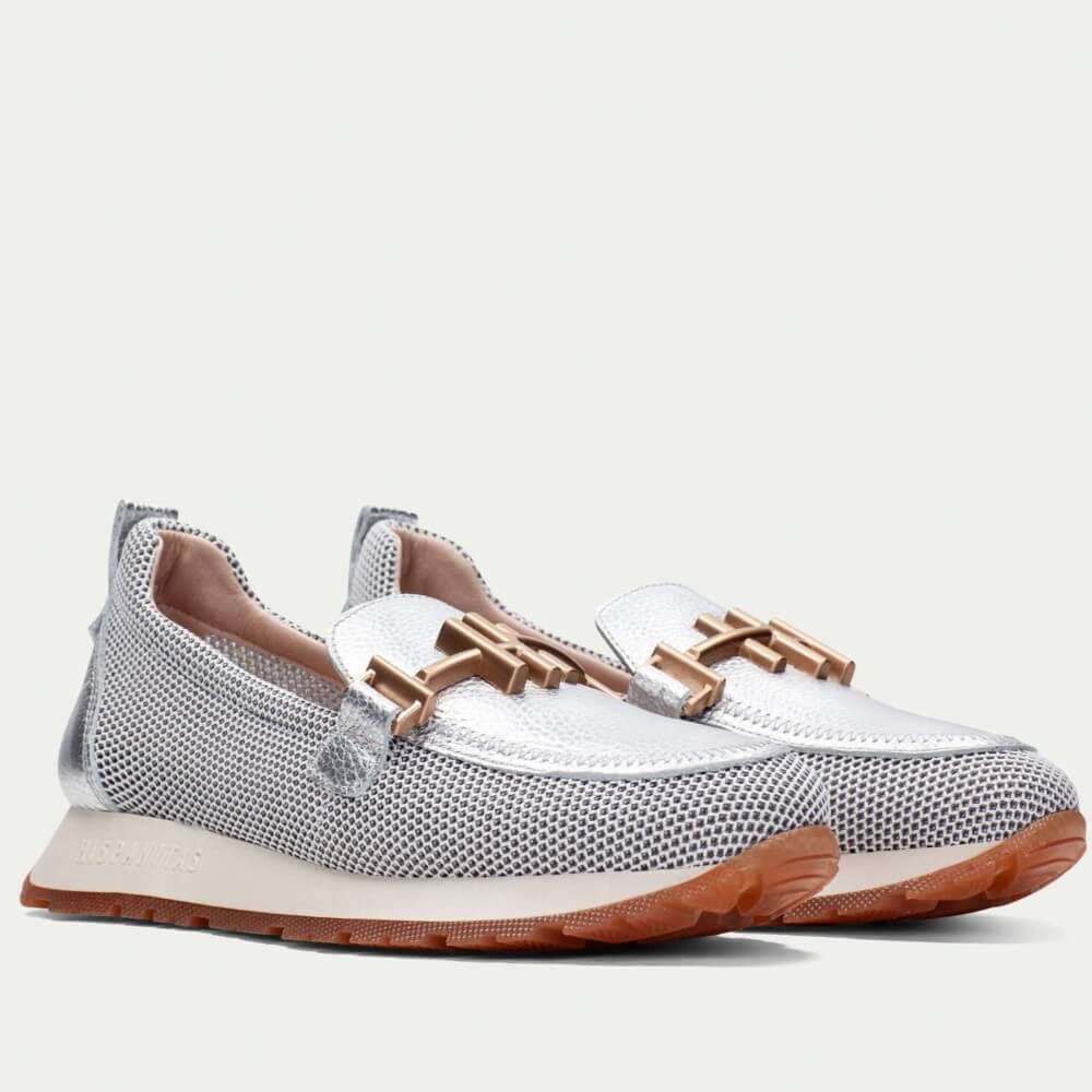 Hispanitas HV253919 Kansas Sport Moccasin Loafer Silver