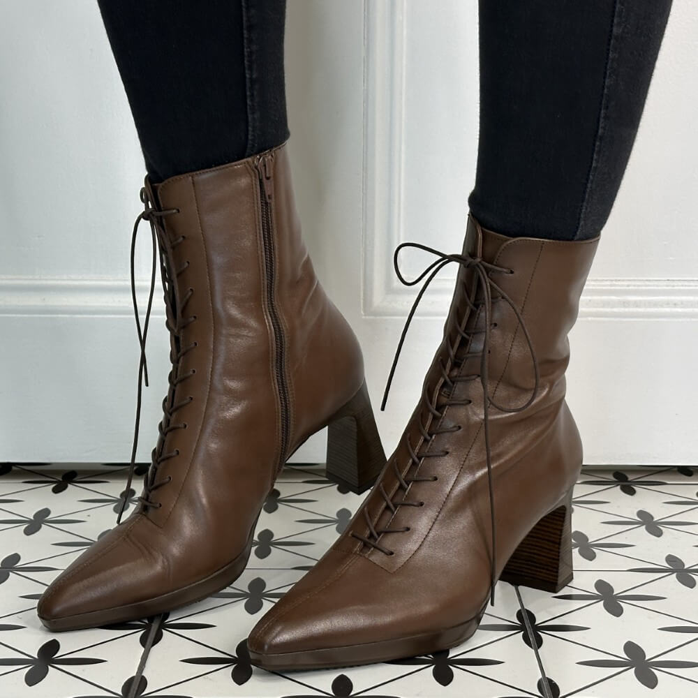 Hispanitas Atlanta Mid Calf Lace-up HI254379 Avellana Brown