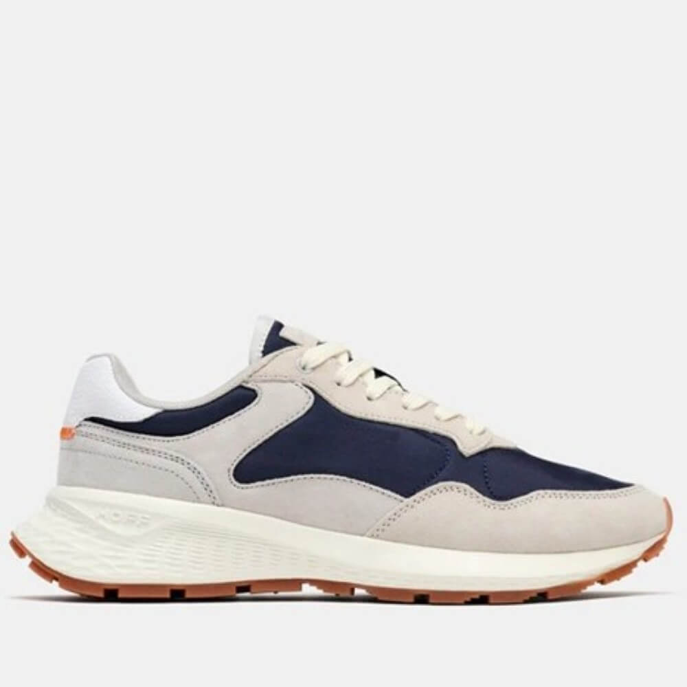 Hoff Sneaker with white and navy design on a light grey background