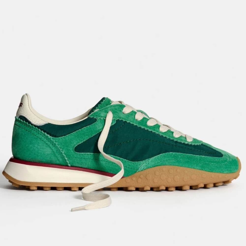 HOFF Green sneakers with white laces on a light gray background Hoff Bridge MK II Green