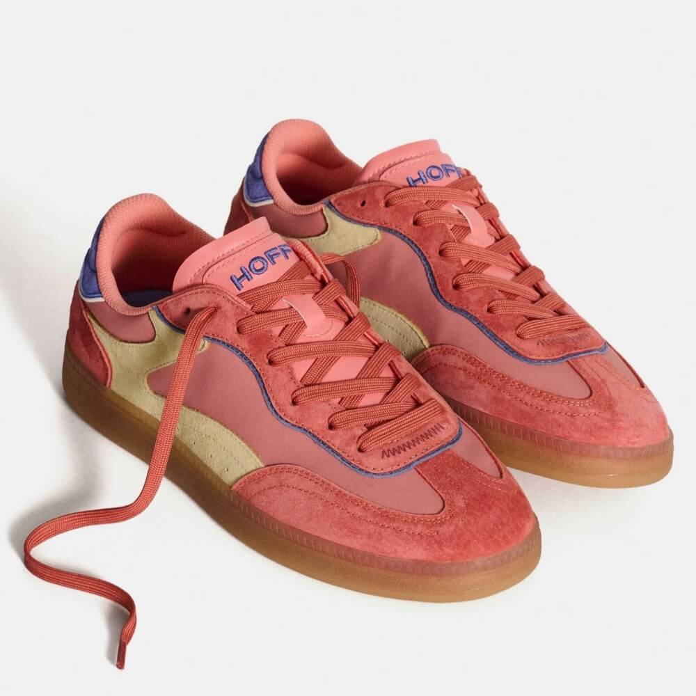 Pair of red and beige sneakers with 'HOFF' branding on a white  background Hoff Park Sneakers