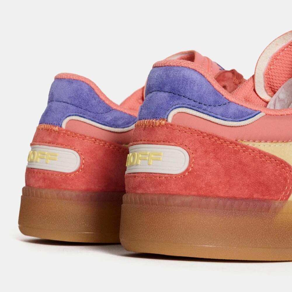 Close-up of red and purple sneakers with 'HOFF' branding on a white background Hoff Park Sneakers