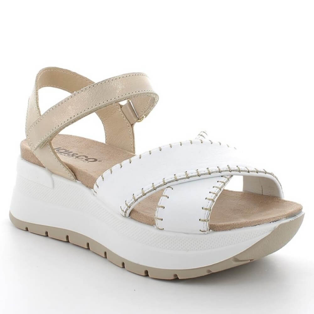 Igi & Co. Leather Platform Sandals 76774 -WHITE