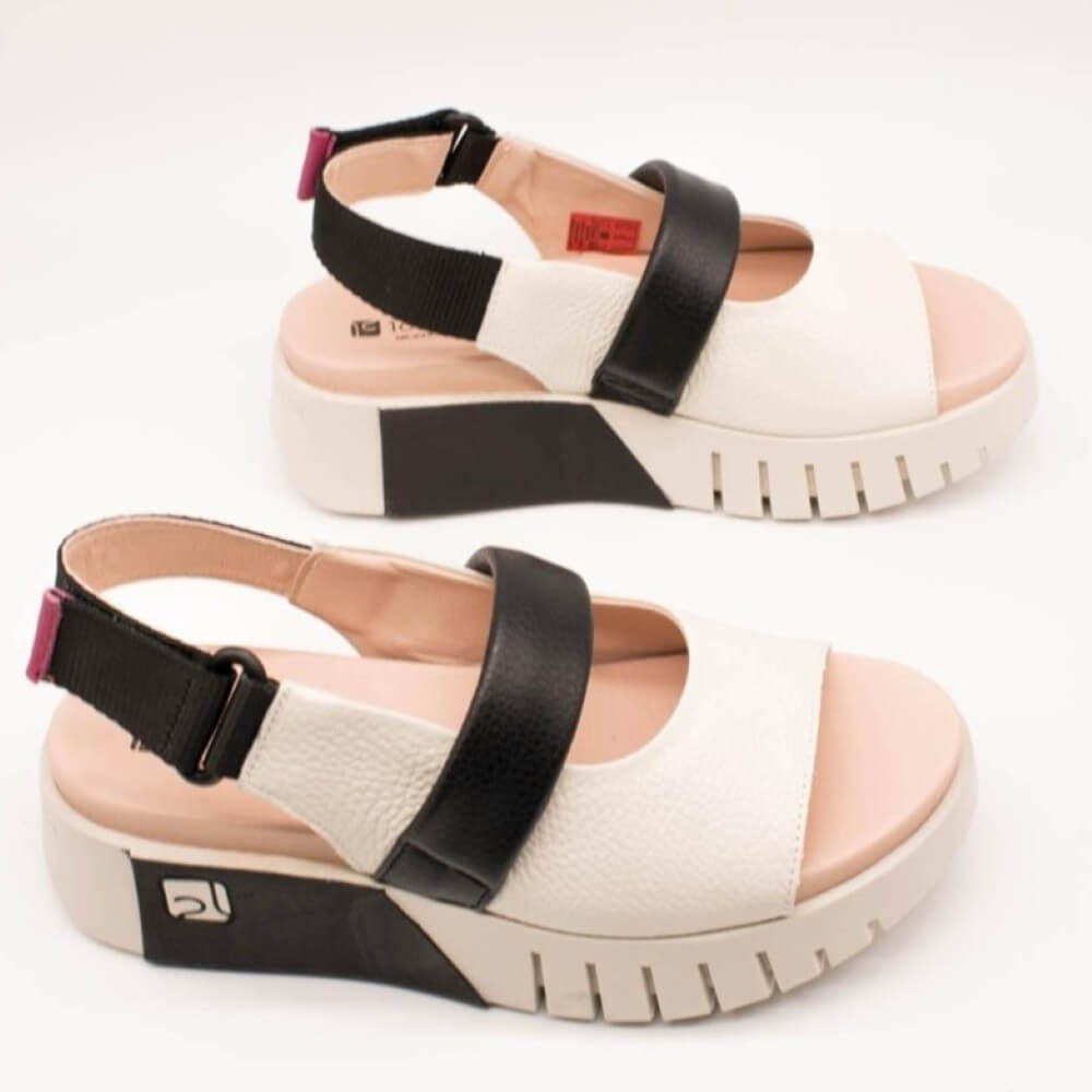 Jose Saenz Platform Sandal 4206-BG Cream & Black