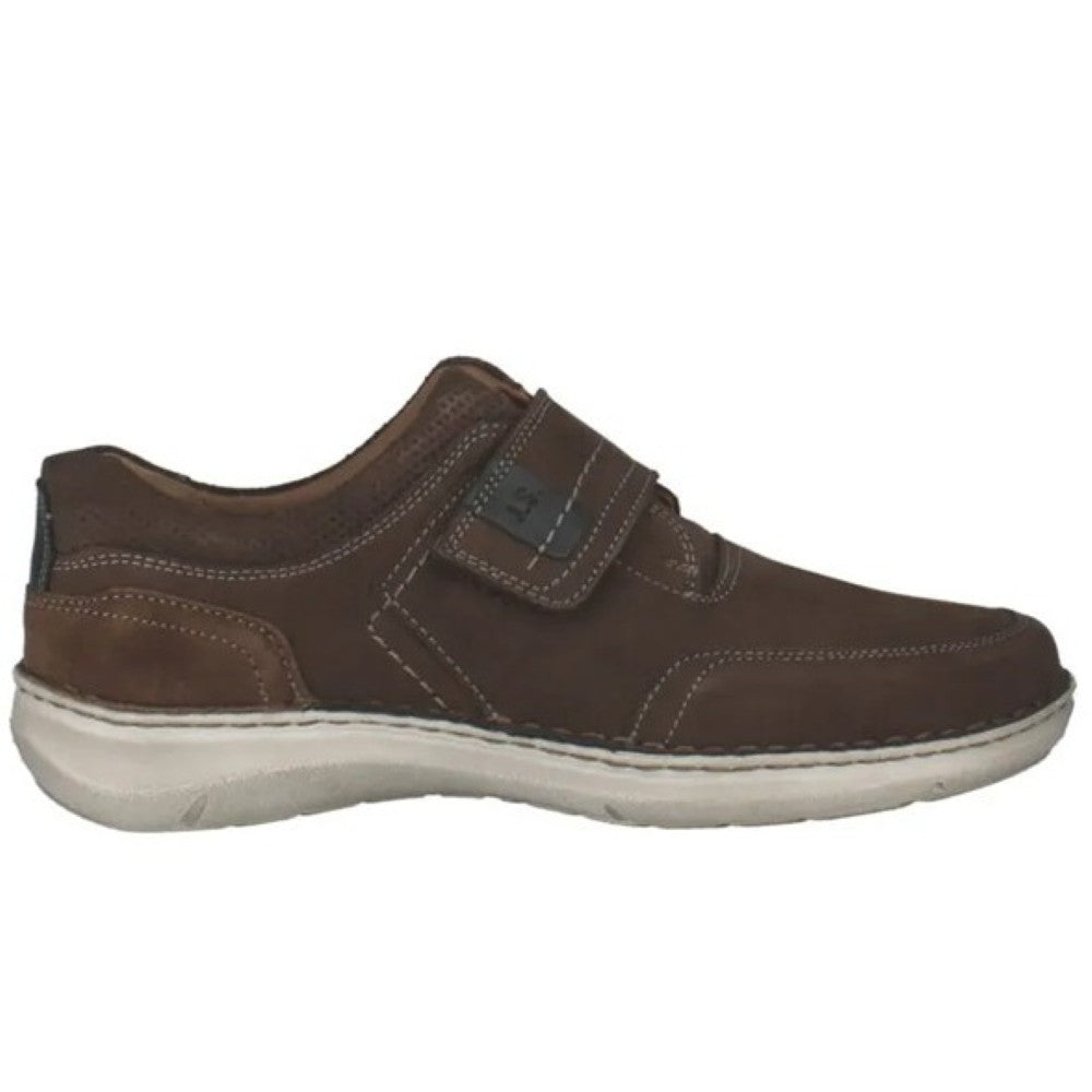 Josef Seibel Brown Velcro sneaker with grey sole on a white background