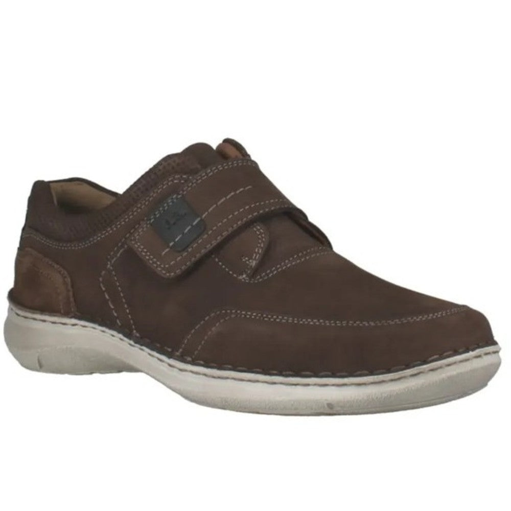 Josef Seibel Brown Velcro sneaker with grey sole on a white background