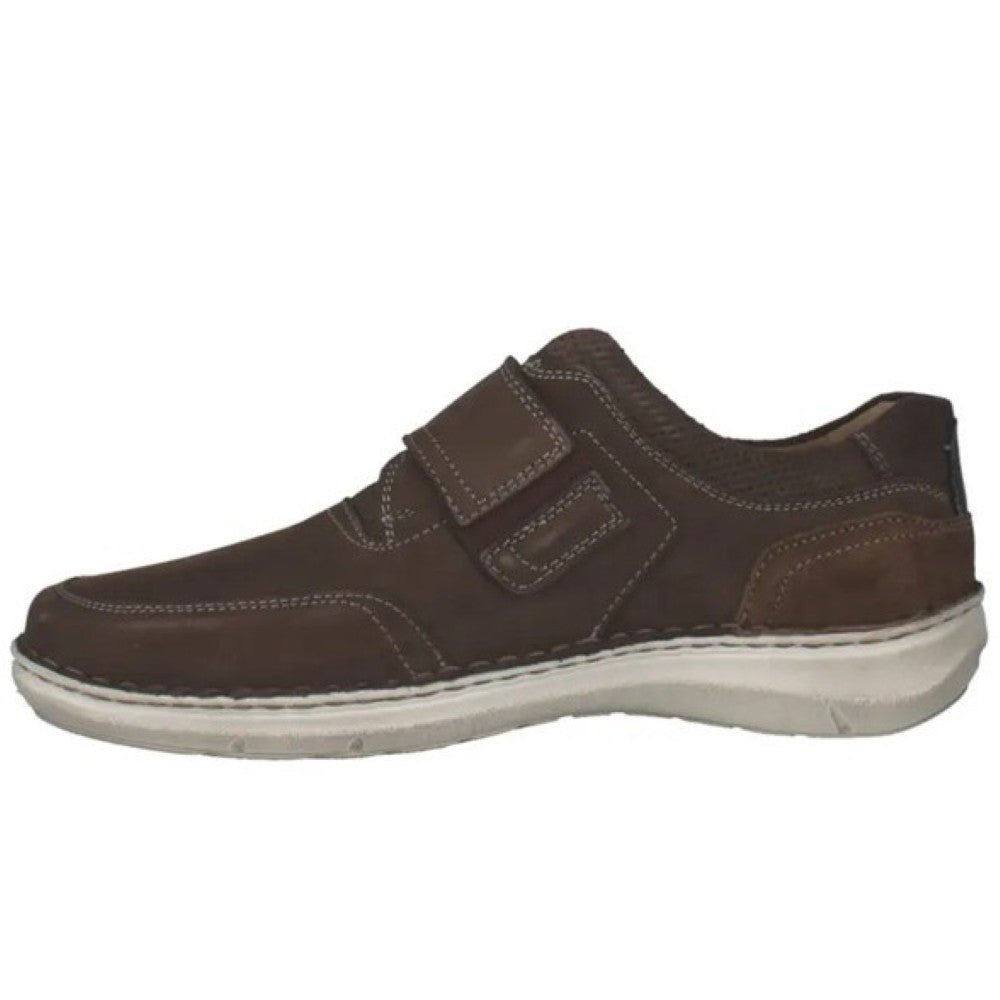 Josef Seibel Brown Velcro sneaker with grey sole on a white background