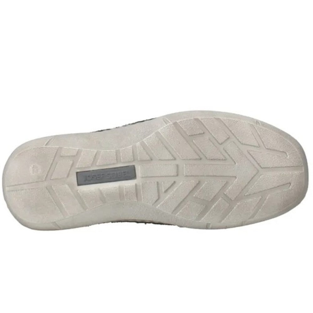 Close-up of a shoe sole with tread pattern on a white background