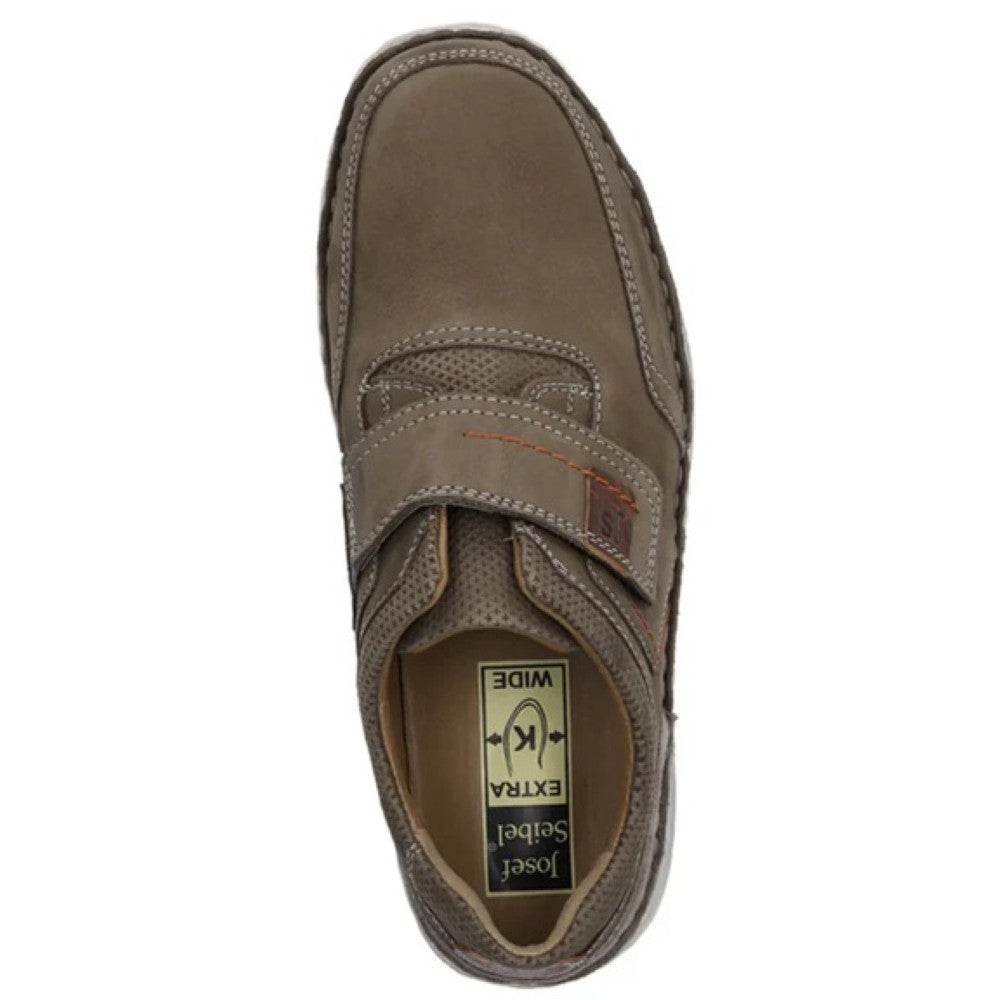 Josef Seibel Brown extra wide shoe with a Velcro strap  