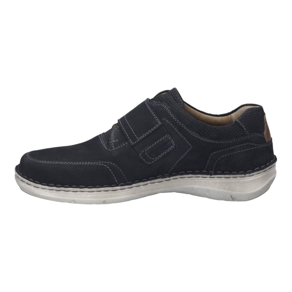Josef Seibel Navy blue shoe with a Velcro strap on a white background
