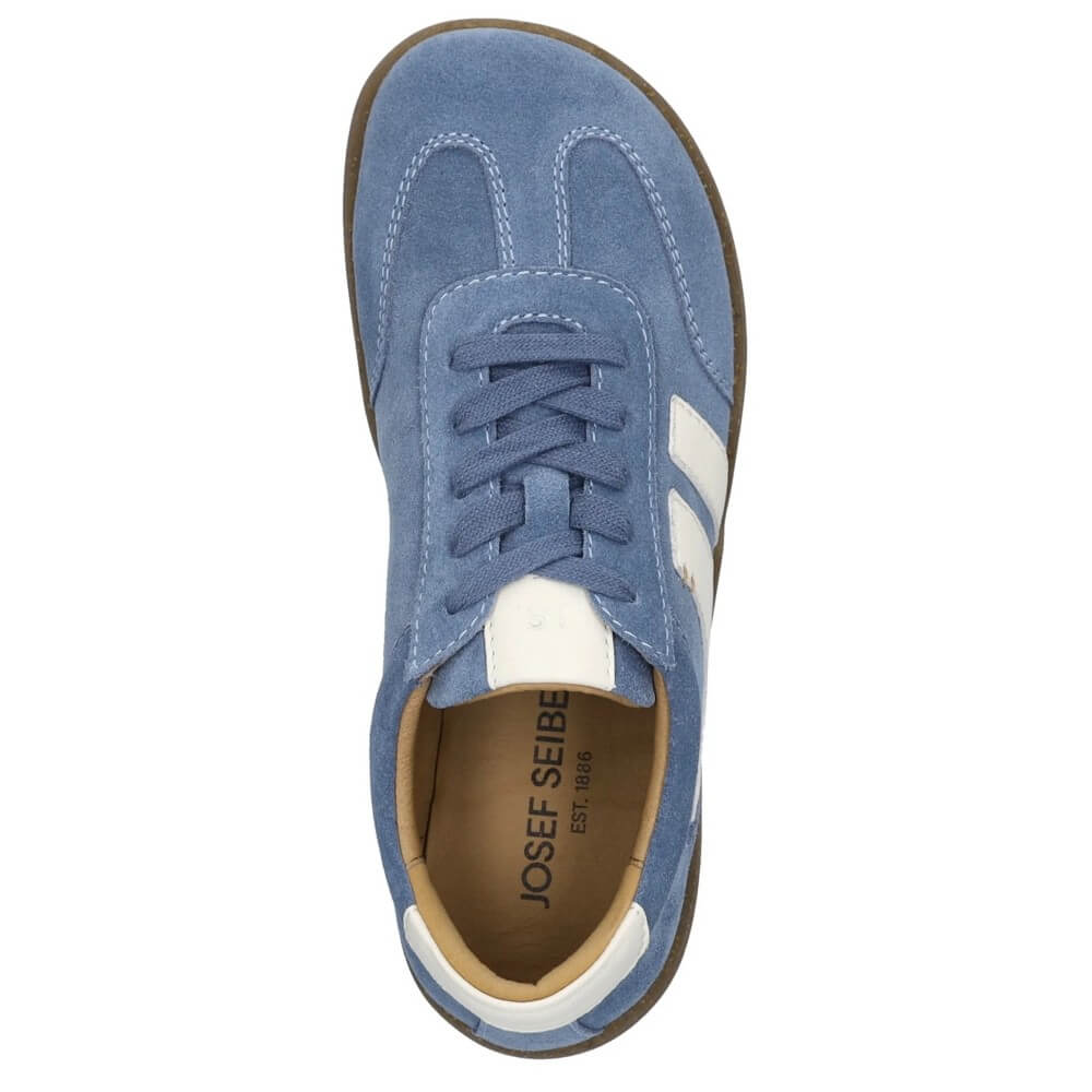 Josef Seibel Barefoot Blue sneaker with white accents