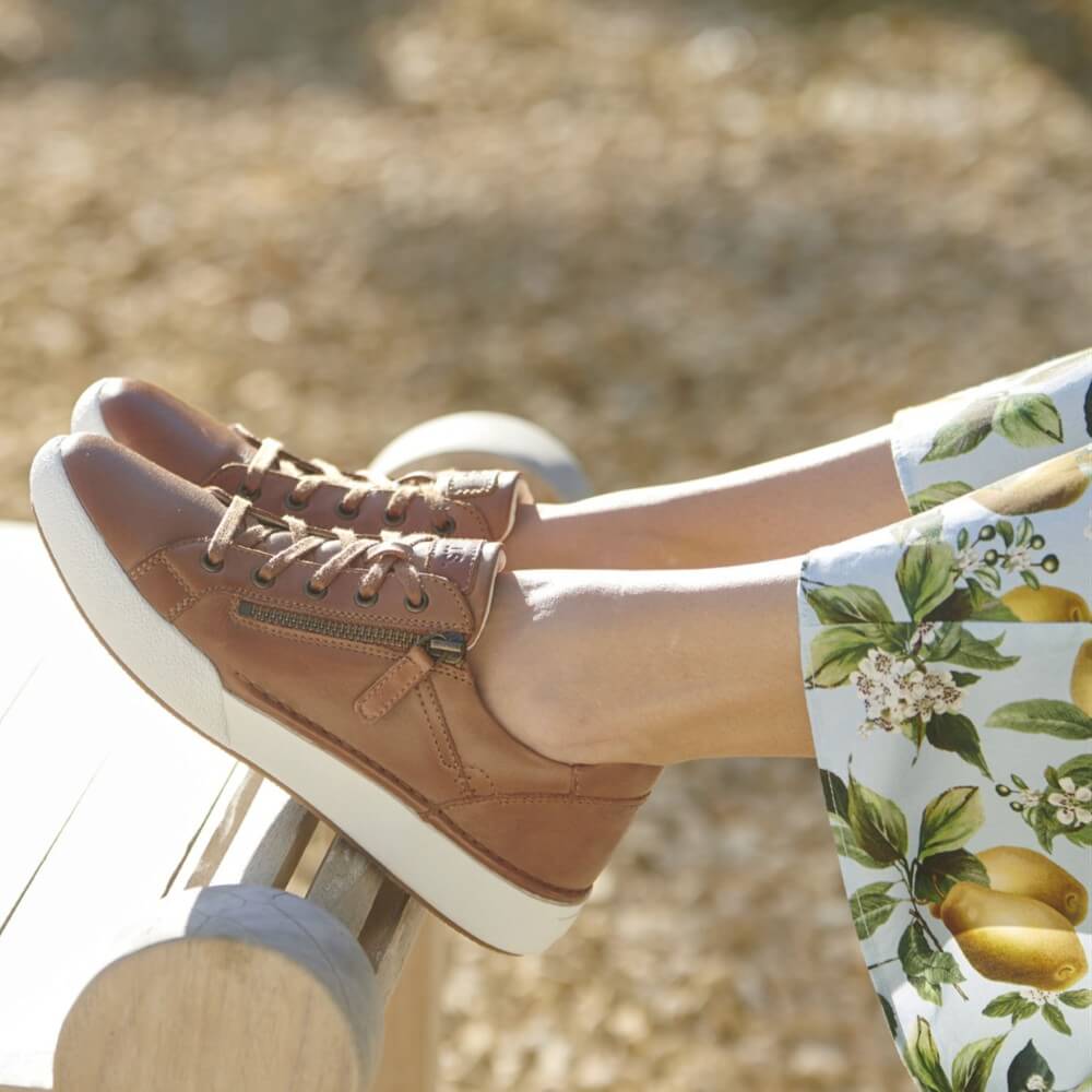 Josef Seibel Clair 03 Leather Trainer-CAMEL 69903