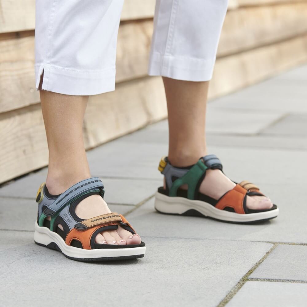person wearing Josef Seibel Multi-coloured walking sandal 