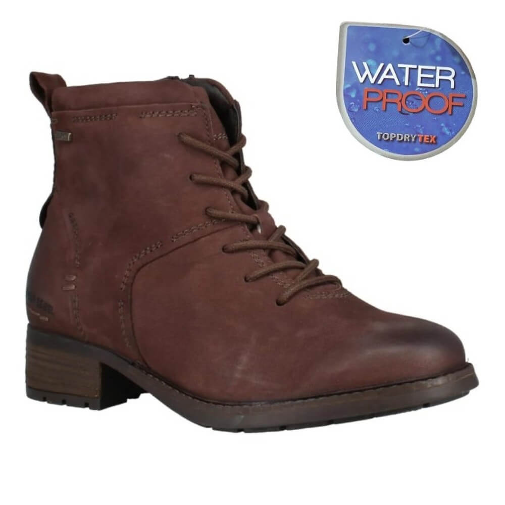 Josef Seibel Kate 52 Waterproof Moro Brown Leather Ankle Boot