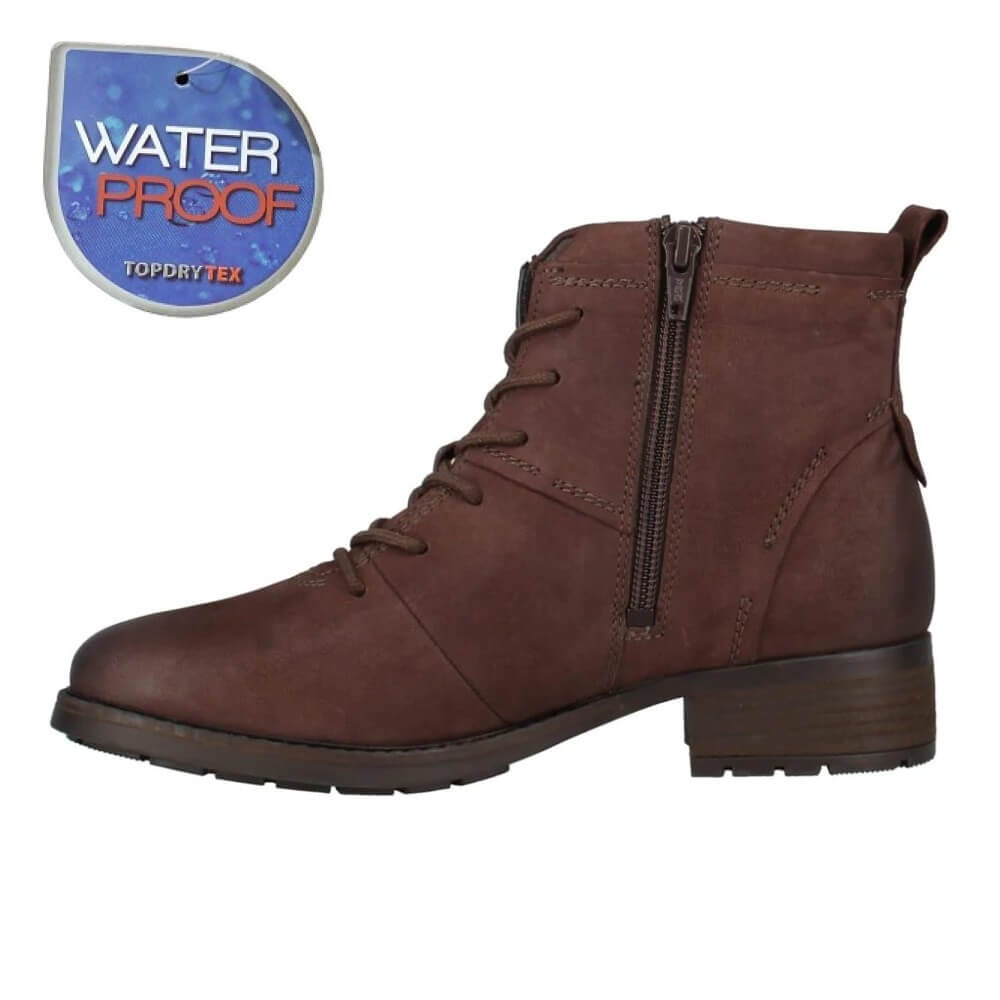 Josef Seibel Kate 52 Waterproof Moro Brown Leather Ankle Boot