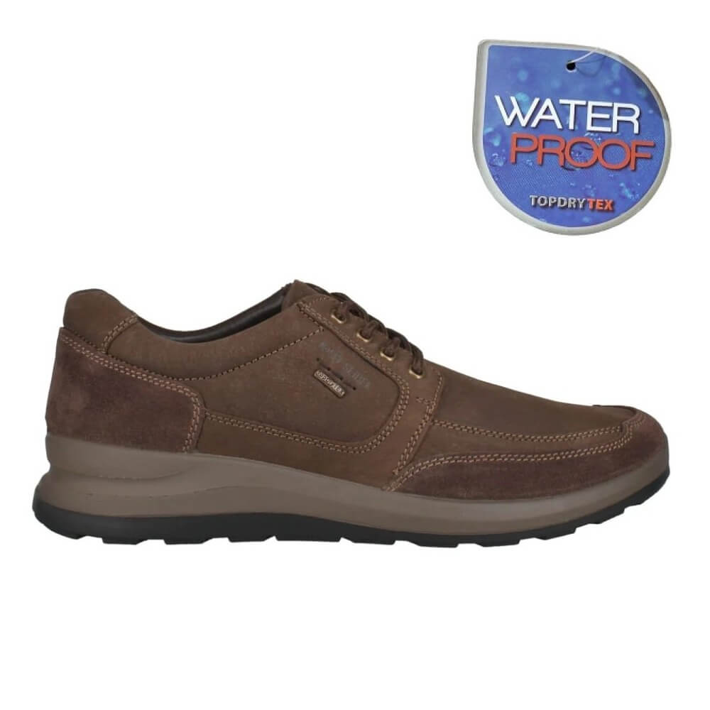 Josef Seibel MARLEY 51 Waterproof Brown Leather Shoe on a white background