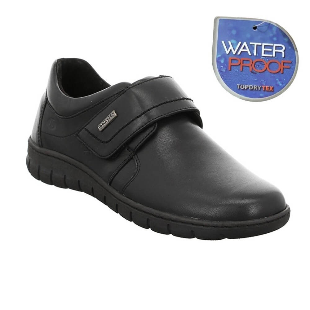 Josef Seibel STEFFI 51 Black Leather Velcro Shoe Waterproof