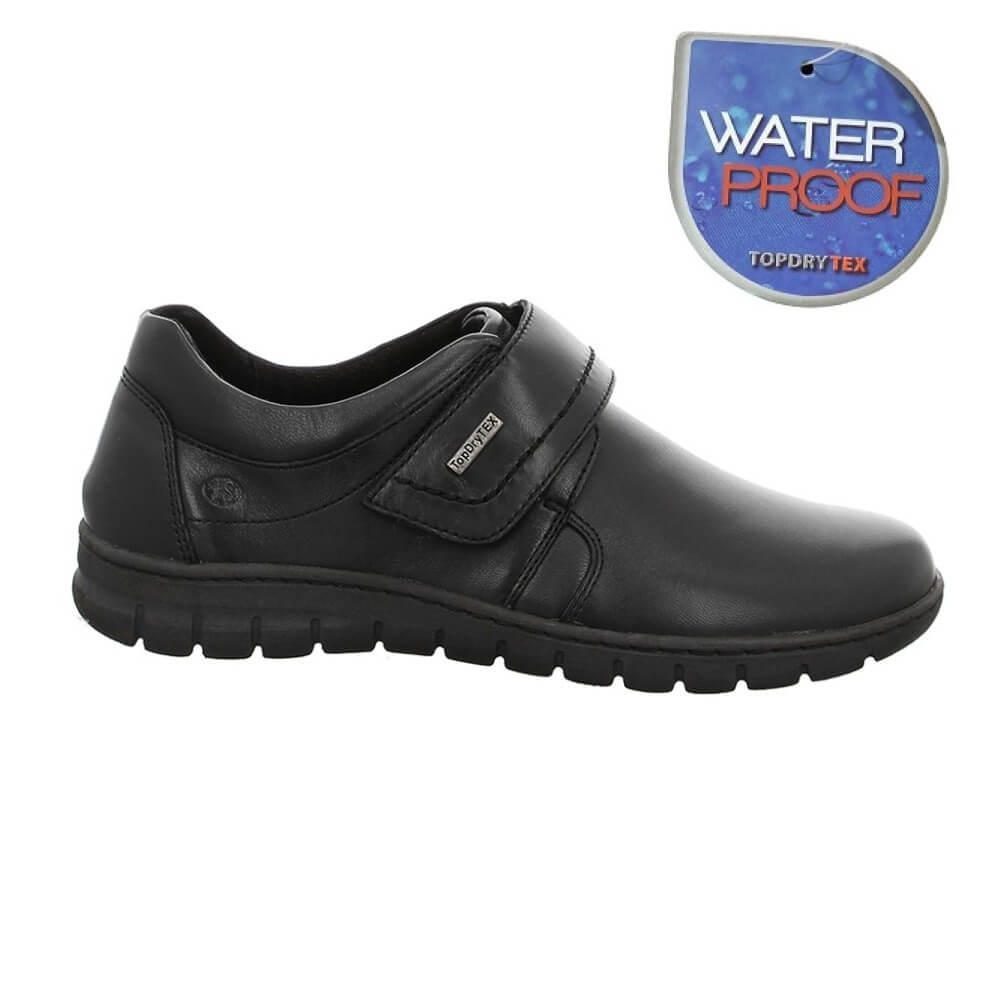 Josef Seibel STEFFI 51 Black Leather Velcro Shoe Waterproof