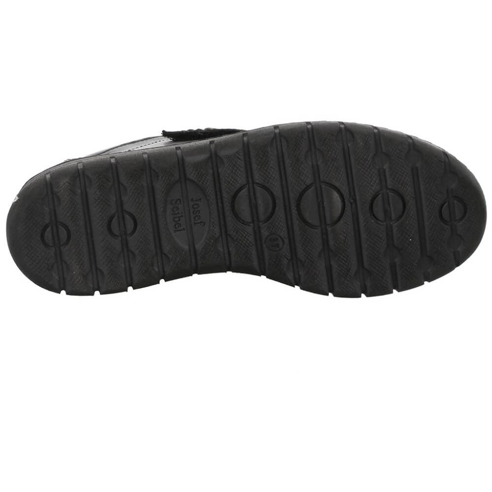 Josef Seibel STEFFI 51 Black Leather Velcro Shoe Waterproof