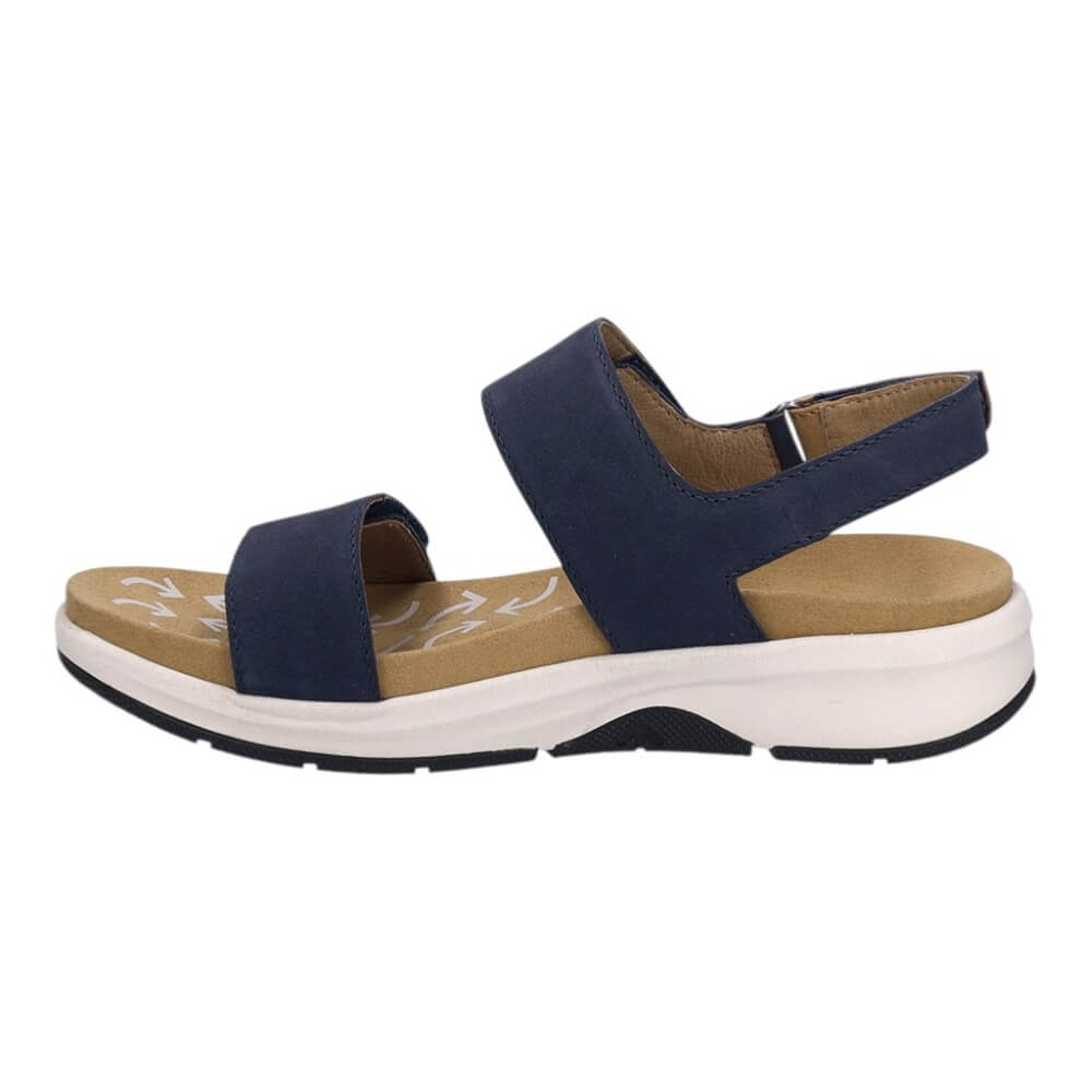 Josef Seibel Navy and brown sandal with white sole