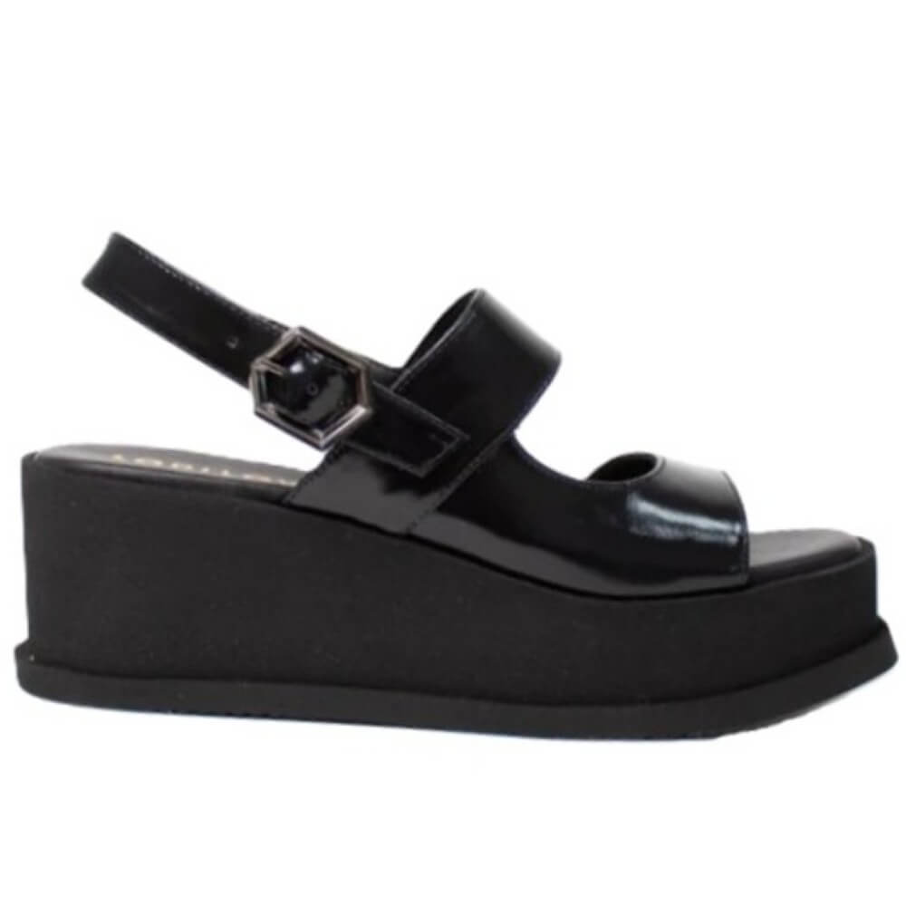 Lodi Platform Leather Sandal TUP5510-BLACK