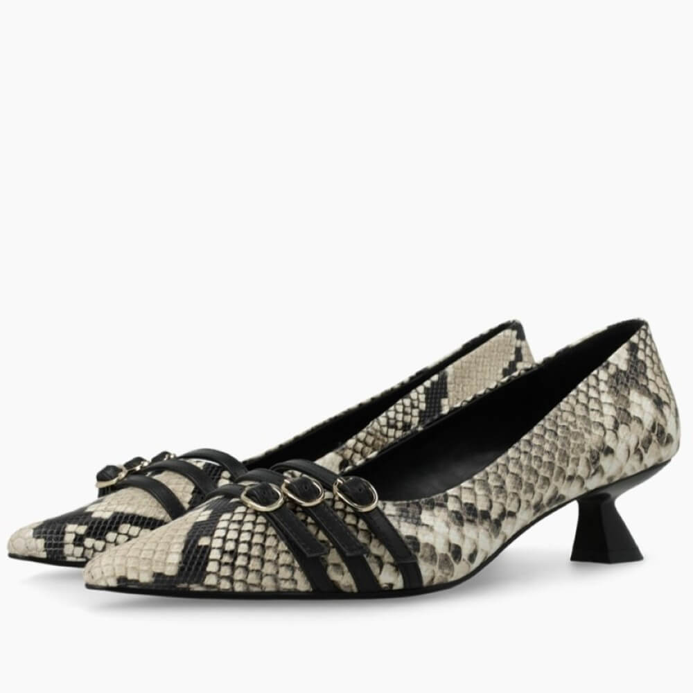 Lodi A-Roma Leather Court Shoe Snake Print