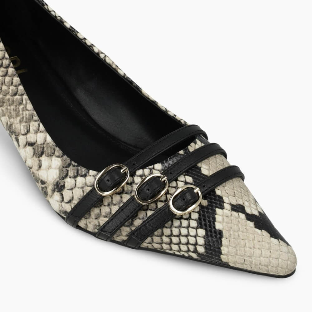 Lodi A-Roma Leather Court Shoe Snake Print