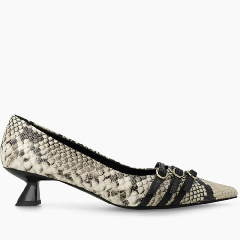 Lodi A-Roma Leather Court Shoe Snake Print