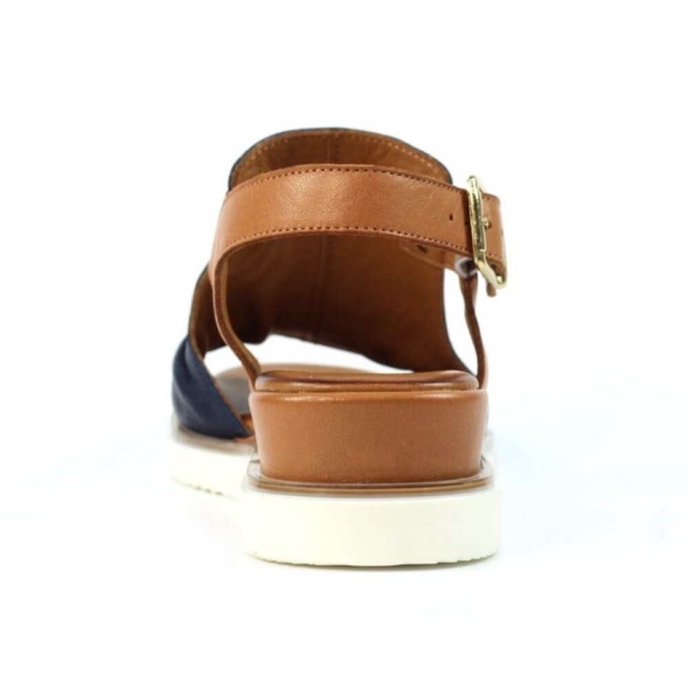 Lunar Steffi Navy Leather Wedge Sandal
