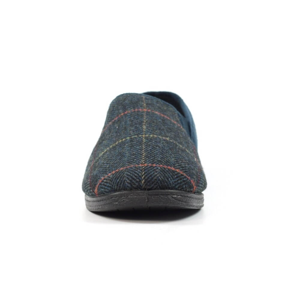 Blue Tweed Slipper on white background