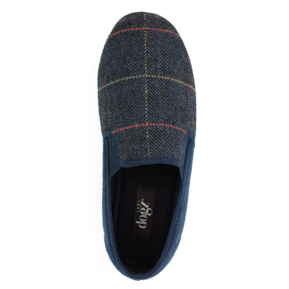 Blue Tweed Slipper on white background